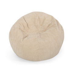 Modern Corduroy 3 Foot Beanbag - Ivory