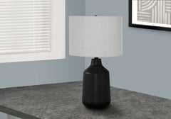 24"H, Table Lamp, Black Concrete, Grey Shade, Contemporary