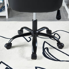 Contemporary PU Leather Adjustable Office Desk Chair - Black