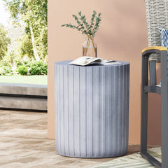 Lightweight Concrete Side Table - Indoor or outdoor - Light Blue