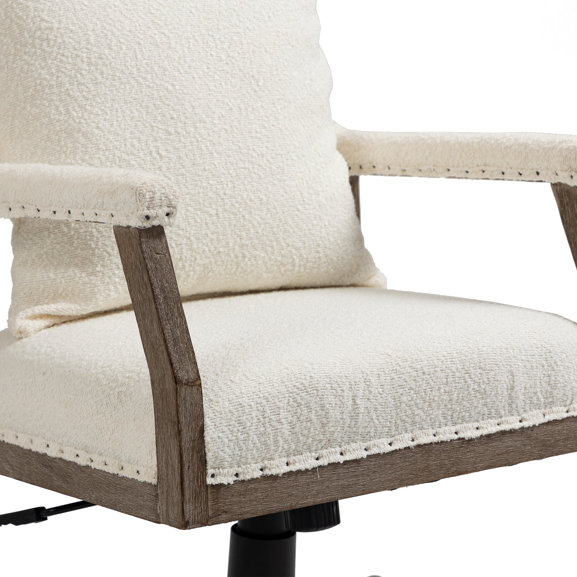 Office Chair Adjustable Swivel Chair Fabric Seat Home Study Chair - Beige
