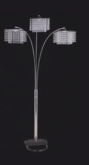 84"H 3-Shade Crystal inpired Arch Floor Lamp