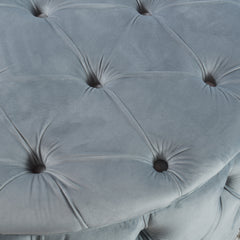 Elegant Light Grey Velvet Ottoman