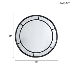 Katonah Black Round Wall Mirror 36"