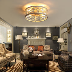 American Style Ceiling Fan with Lights, Monochromatic Lamp, Remote Control, 6 Gear Wind Speed Fan Light