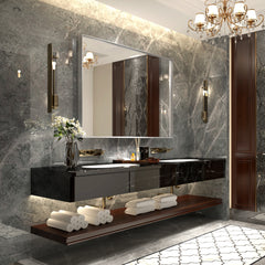 Glossy Brushed Silver Framed Mirror 36x30inch (Horizontal & Vertical)