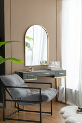 Arched Accent Mirror with Gold Metal Frame 24" x 36"