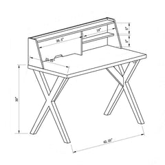 Home Office Desk Distressed Grey