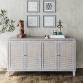 Accent Cabinet 4 Door Wooden - Natural Wood Wash
