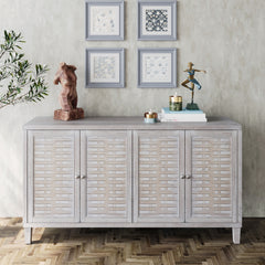 Accent Cabinet 4 Door Wooden - Natural Wood Wash