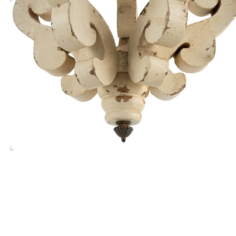 Farmhouse Chandelier Distressed White Pendant French Country Wood