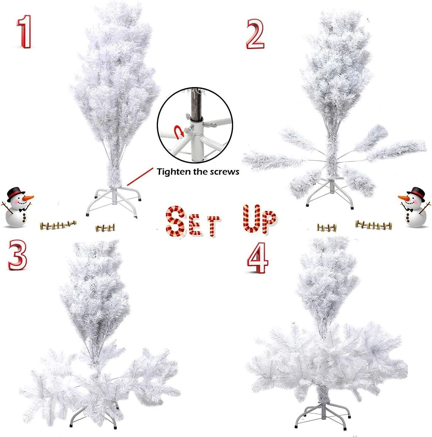 5Ft Premium Spruce Artificial Christmas Tree w/Metal Stand - White