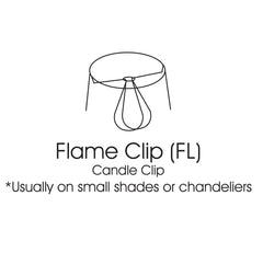 Slant Hardback Chandelier Lampshade with Flame Clip - White (Set of 6)