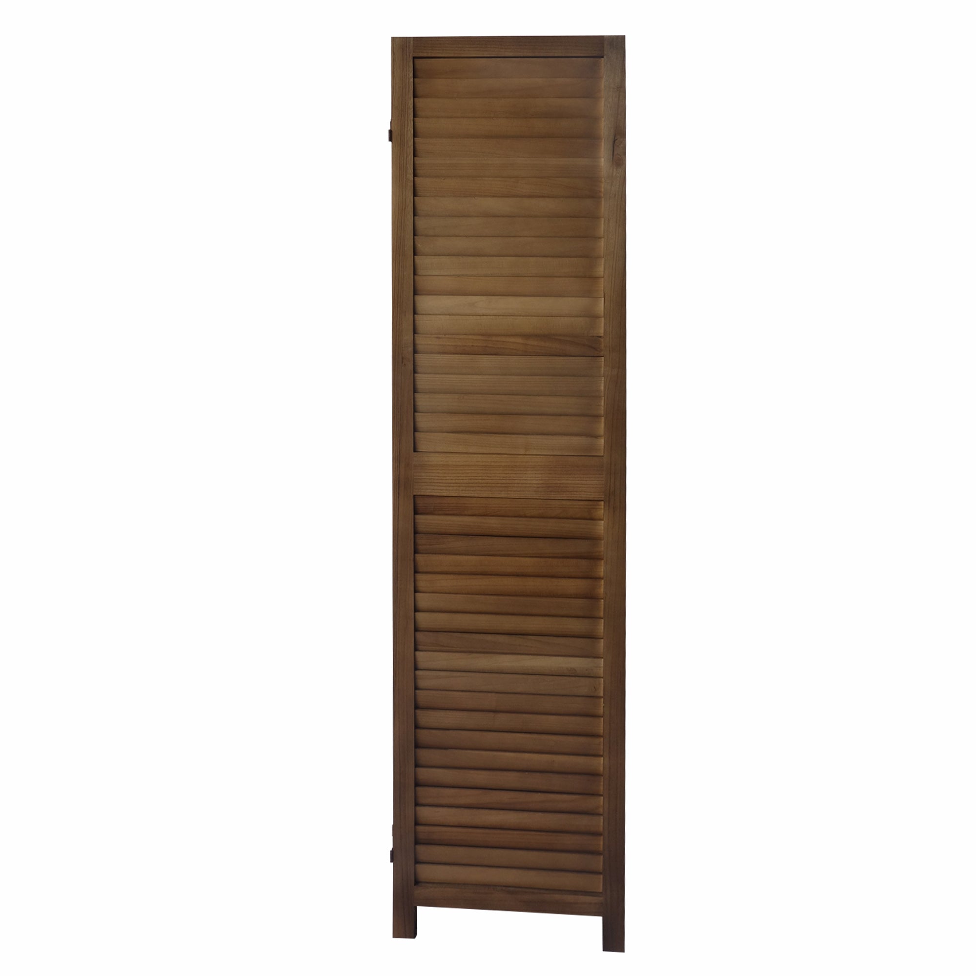 Paulownia Wood Panel Divider Screen, Shutter Design, 3 Panels - Natural Oak Brown