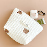 Zipper Embroidered Cotton Mommy Bag