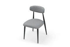Modern Dining Chairs Curved Backrest Round (Set of 4) - Grey