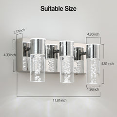 3-Light Bathroom Light Fixtures, Modern Bathroom Lights Vanity Bar Light