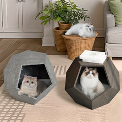 25.98"Modern Pet Furniture Cat Litter Side Table, Cement Gray