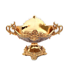 Chrome Plated Crystal Embellished Ceramic Fruit Platter