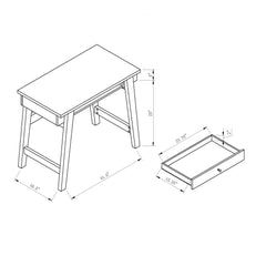 Home Office Desk White & Distressed Grey