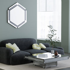 Wall-Mounted Silver Decorative Round Mirror 28x31.5"