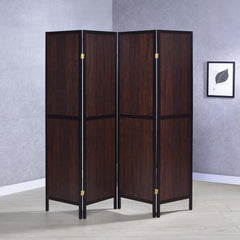 Rustic Cappuccino 4-Panel Folding Screen