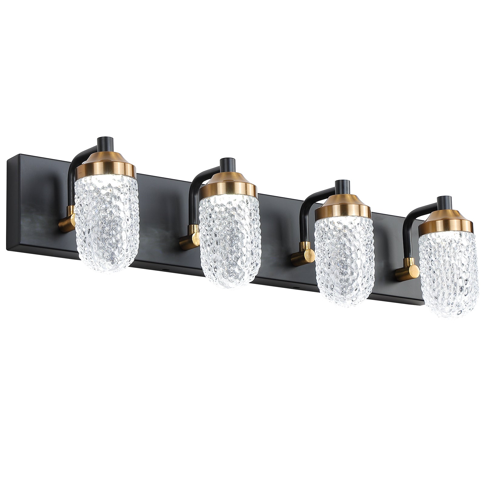 Vanity Lights With 4 LED Bulbs For Bathroom Lighting - black