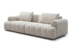 Modern Sectional Sofa, 4-Seater, Granular Fleece Velvet -Beige