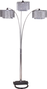 84"H 3-Shade Crystal inpired Arch Floor Lamp