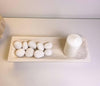 Paulownia Wood Boho Tray 20" long - Ivory Sand Whitewashed