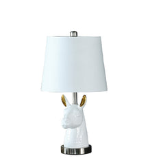 Patagonia White Llama Bust Resin Table Lamp 20.5"