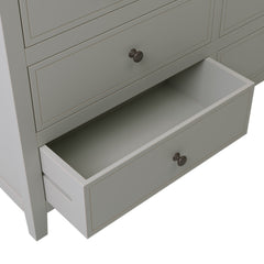 Charming 7 Drawers Solid Wood Dresser - Gray