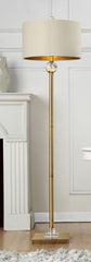 63.25-Inch Perspicio Solid Crystal Orb Gold Column Floor Lamp