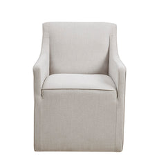 Slipcover Dining Arm Chair with Casters - Grey