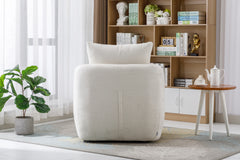 Swivel Barrel Chair, Comfy Round Accent Sofa Chair - Beige
