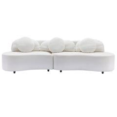 103.9" Modern Living Room Sofa Velvet Upholstered Couch Furniture - Beige