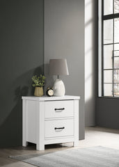 Classic 2 drawer Nightstand - White