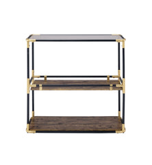 Console Table - Black/Gold & Smoky Glass
