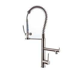 Kitchen Faucet with Pull Down Sprayer Brushed Nickel Stainless Steel