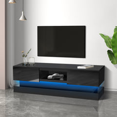 MAICOSY 63" LED RGB Lights TV Stand Entertainment Corner Console Cabinet Table