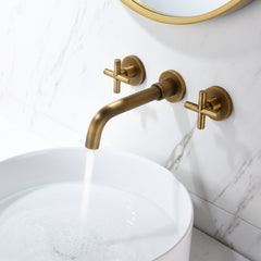 Bathroom Faucet Wall Mounted Bathroom Sink Faucet - Bronze