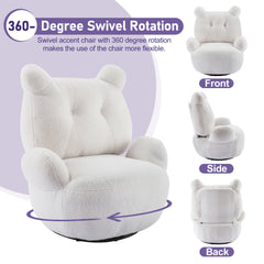 Teddy Short Plush Particle Velvet Armchair White