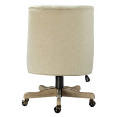 Modern Office Chair with Button Tufted - Ivory