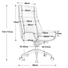 Luxury Modern Office Chair - Brown + White