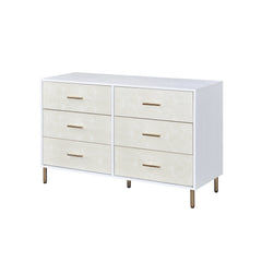 Contemporary Dresser - White, Champagne & Gold Finish