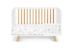 White/Natural 3-in-1 Convertible Island Crib
