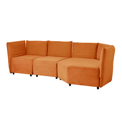 Stylish Sofa Set with Polyester Upholstery with Adjustable Back with Free Combination for Living Room - Orange