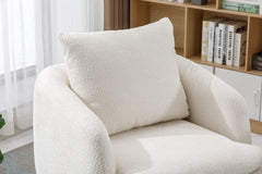 Swivel Barrel Chair, Comfy Round Accent Sofa Chair - Beige