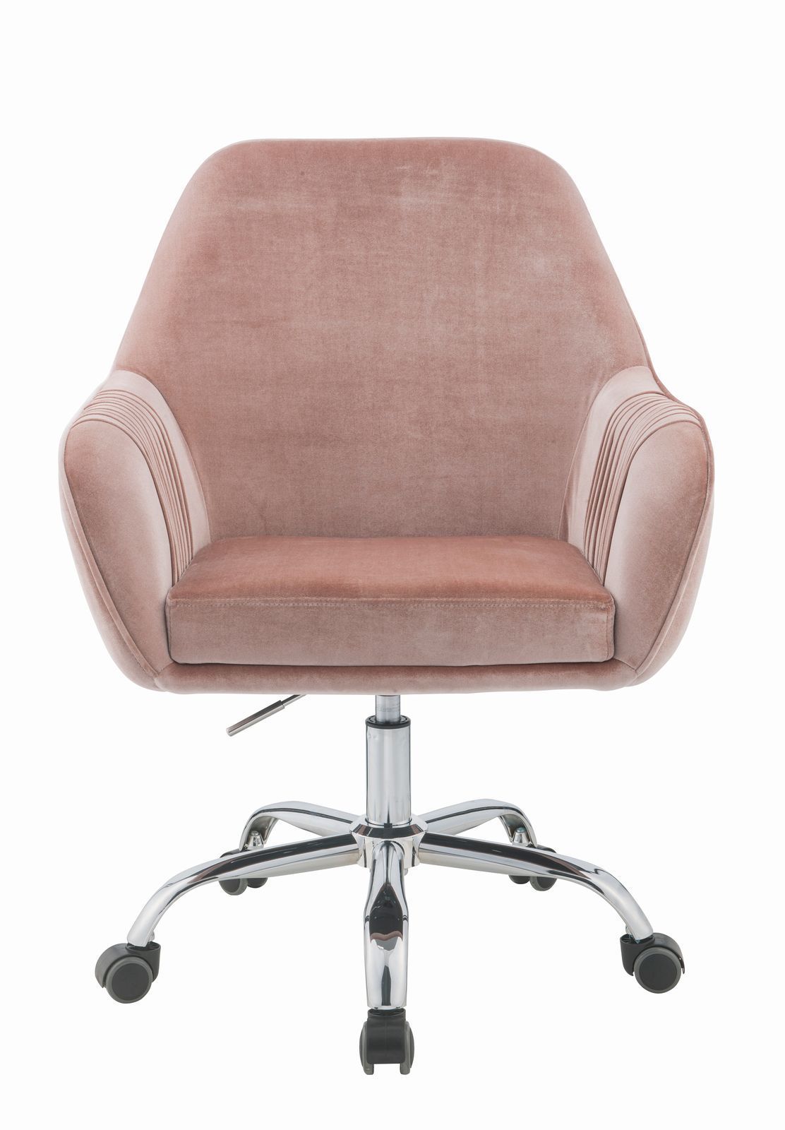 Romantic Office Chair - Pink Peach Velvet & Chrome