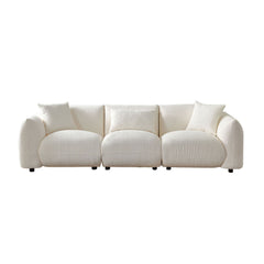 Mid Century Modern Couch 3-Seater Sofa - Beige